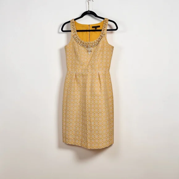 ANTONIO MELANI Yellow Embellished Midi Dress - Picture 3 of 6